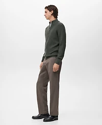 Mango Men's Ribbed-Knit Zipper Cardigan