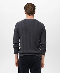 Mango Men's Herringbone Structured Sweater