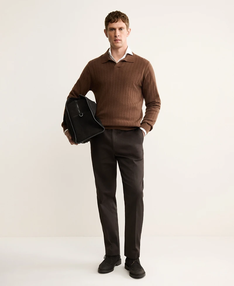 Mango Men's Cashmere Polo Sweater