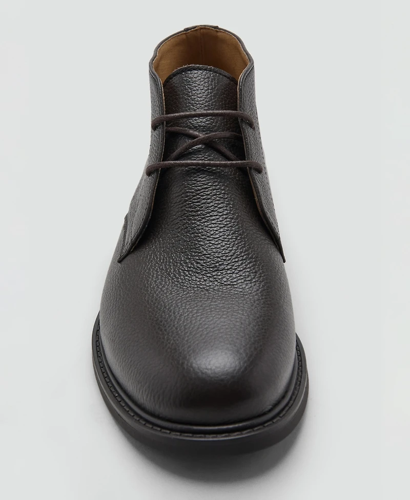 Mango Men's Lace-Up Leather Ankle Boots