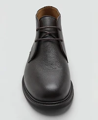 Mango Men's Lace-Up Leather Ankle Boots