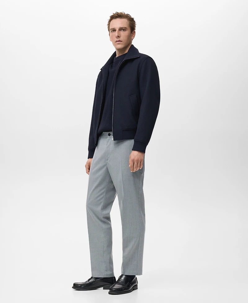 Mango Men's Striped Slim-Fit Pants