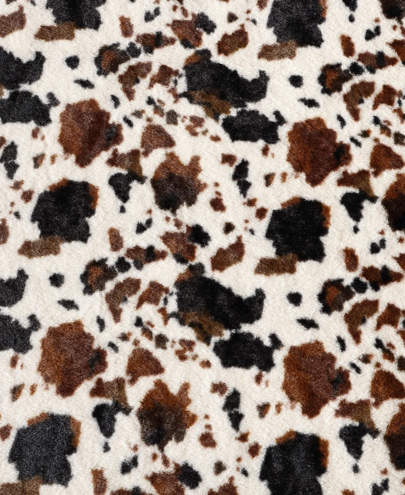 Wrangler Spotted Cow Faux Rabbit Fur Throw, 50" x 70"