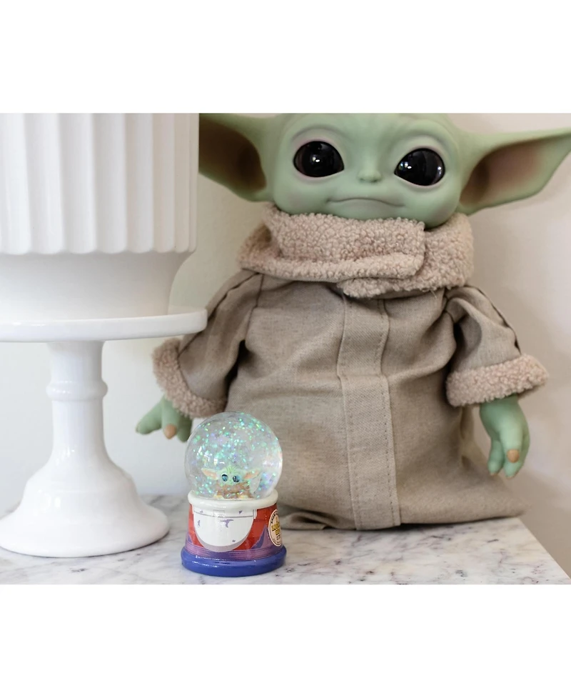Star Wars: The Mandalorian The Child Hover Pod Light-Up Mini Snow Globe Display Piece Decoration | Home Decor for Kids Room Essentials | Baby Yoda Gif