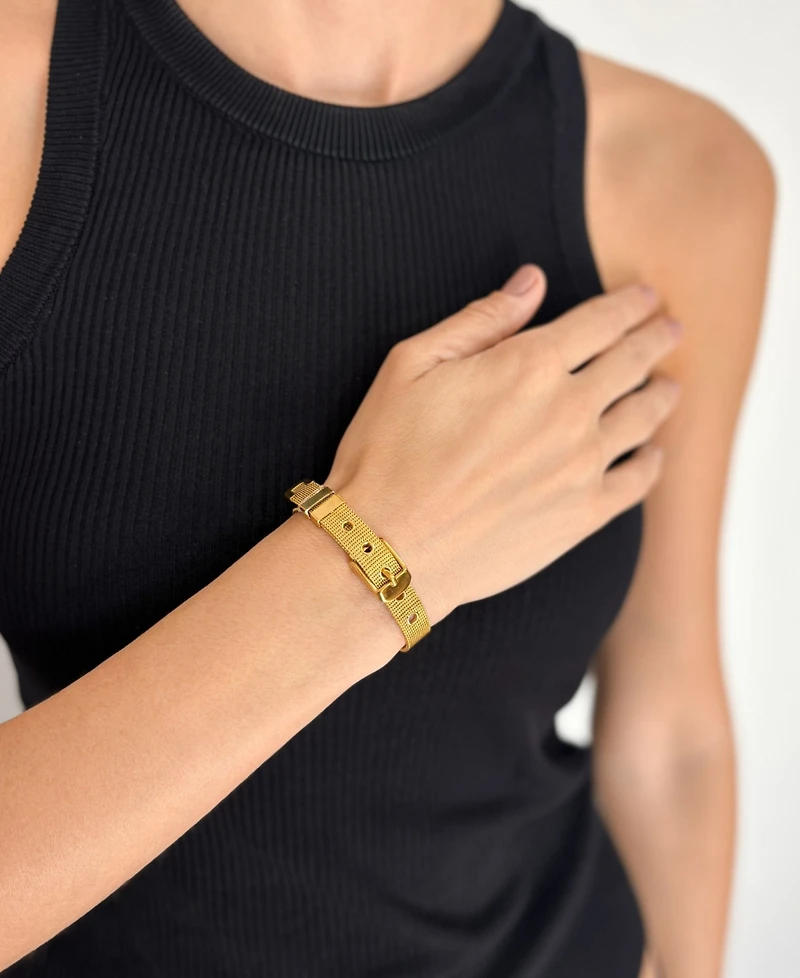 Adornia 14k Gold-Plated Belt-Style Mesh Flex Bracelet