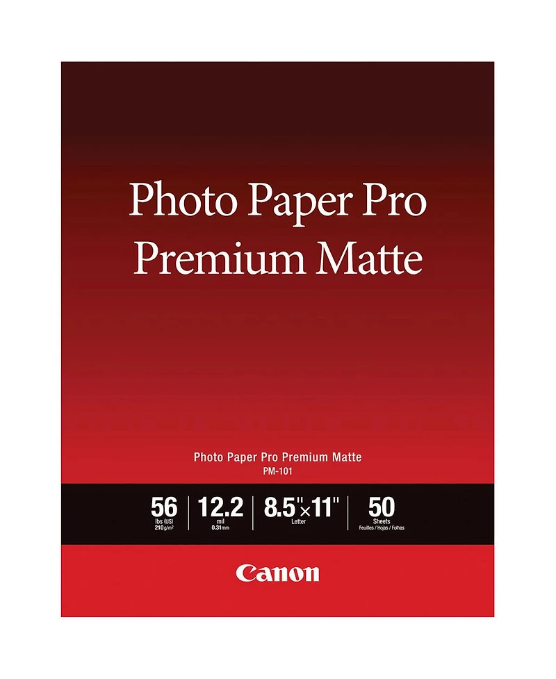 Canon 2 Pack Pro Premium Matte Pm-101 Photo Paper, 8.5x11", 50 Sheets