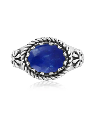 American West Jewelry Sterling Silver Lapis East West Ring