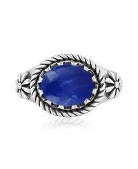 American West Jewelry Sterling Silver Lapis East West Ring