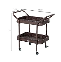 Slickblue Portable Outdoor Grill Cart with Prep Space and Storage