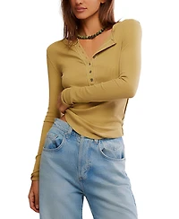 Free People Women's Long-Sleeve Henley Top