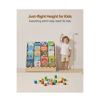 Slickblue 5-Tier Montessori Toddler Bookcase with Front-Facing Shelves