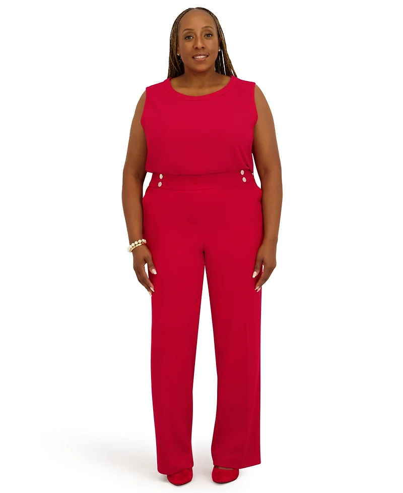 Kasper Women's Crewneck Sleeveless Top, Regular and Plus