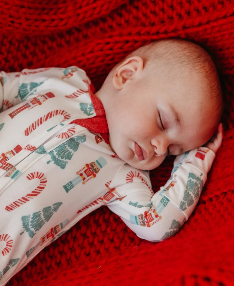 Copper Pearl Baby Boys' and Girls' Nicholas Printed Zip-Up Footed Pajamas