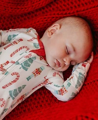 Copper Pearl Baby Boys' and Girls' Nicholas Printed Zip-Up Footed Pajamas