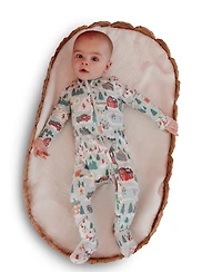 Copper Pearl Baby Boys' and Girls' Snowy Slopes Printed Zip-Up Footed Pajamas