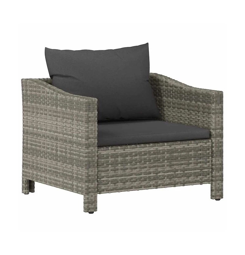 vidaXL Garden Set of 1 Armchair Poly rattan Medium Lightweight