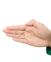 Disney Mickey & Minnie Santa Necklace & Stud Earrings Set, Gold Tone