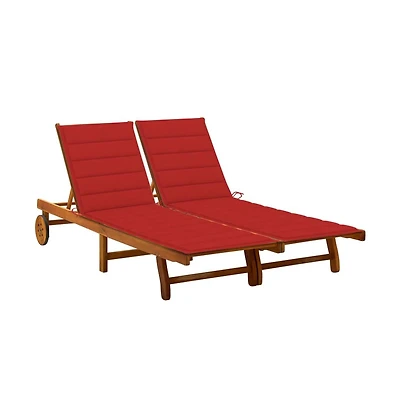 vidaXL Wooden Sun lounger with Cushion