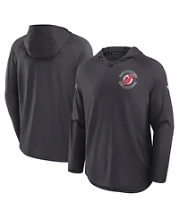 Men's Charcoal New Jersey Devils Authentic Pro Rink Raglan Hoodie