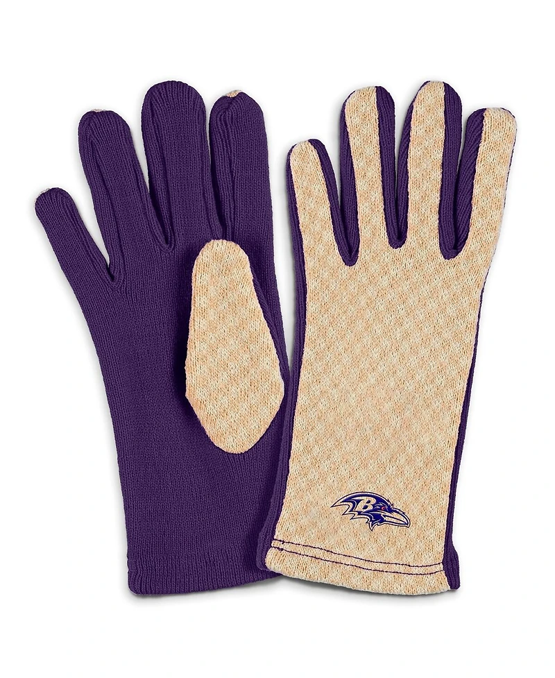 Wear by Erin Andrews Women's Baltimore Ravens Tonal Microcheck Scarf Glove Set