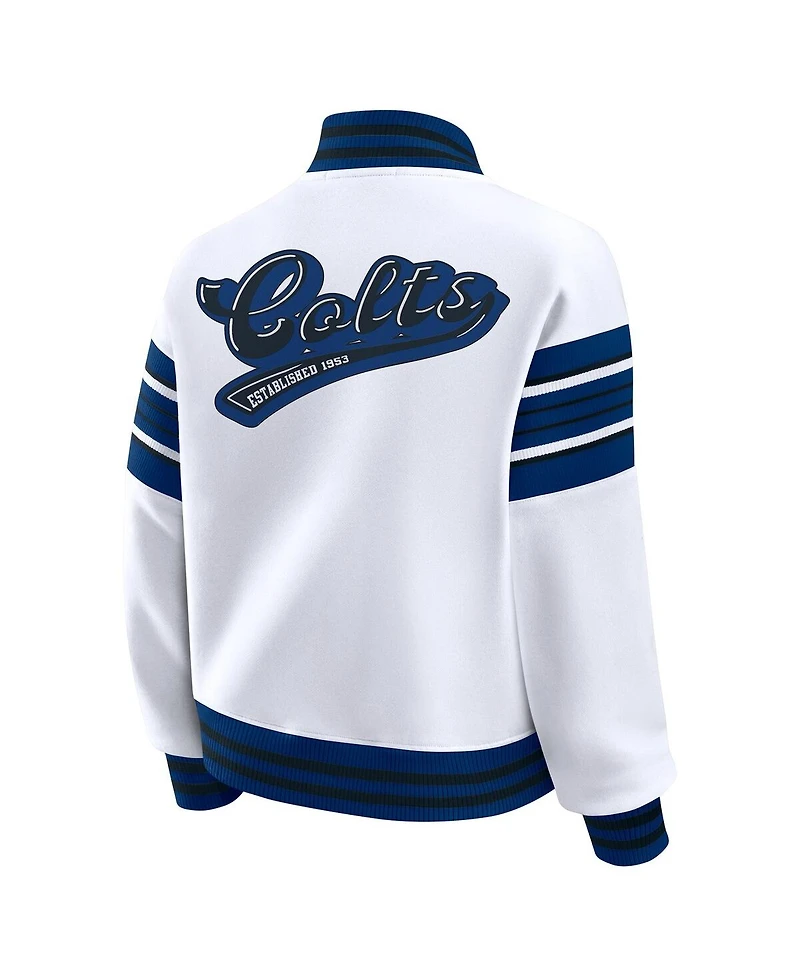 Wear by Erin Andrews Women's White Indianapolis Colts Plus Full-Snap Fleece Sweatshirt Jacket