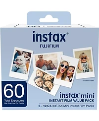 Fujifilm Fujifilm Mini Instant Camera Film: 60 Shoots Total, Value Pack, (6-Packs of 10 Sheets) Bundled with Slinger Photo Album (60 Pack)