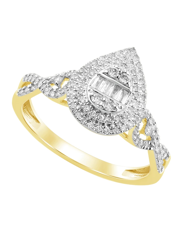 Macy's White Diamond Ring (1/3 ct. t.w.) in 10k Yellow Gold