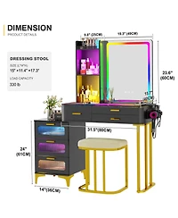 Vlsrka Vanity Makeup Desk with Mirror and Lights