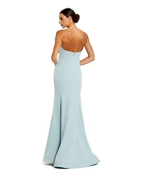 Mac Duggal Women's Strapless Crepe Trumpet Gown with 3D Rhinestone