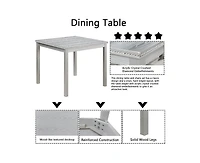 Casainc 5-Piece Counter Height Dining Set with Crystal Accent Square Wood Table and 4 Upholstered Chairs