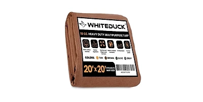 White Duck Outdoors 18 oz. Canvas Tarp 20x20 Brown