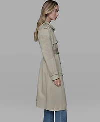 Karl Lagerfeld Paris Women's Embroidered Collar Trench Coat