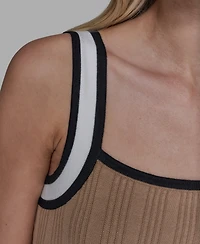 Karl Lagerfeld Paris Women's Contrast Sleeveless Tank Top