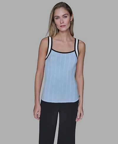 Karl Lagerfeld Paris Women's Contrast Sleeveless Tank Top