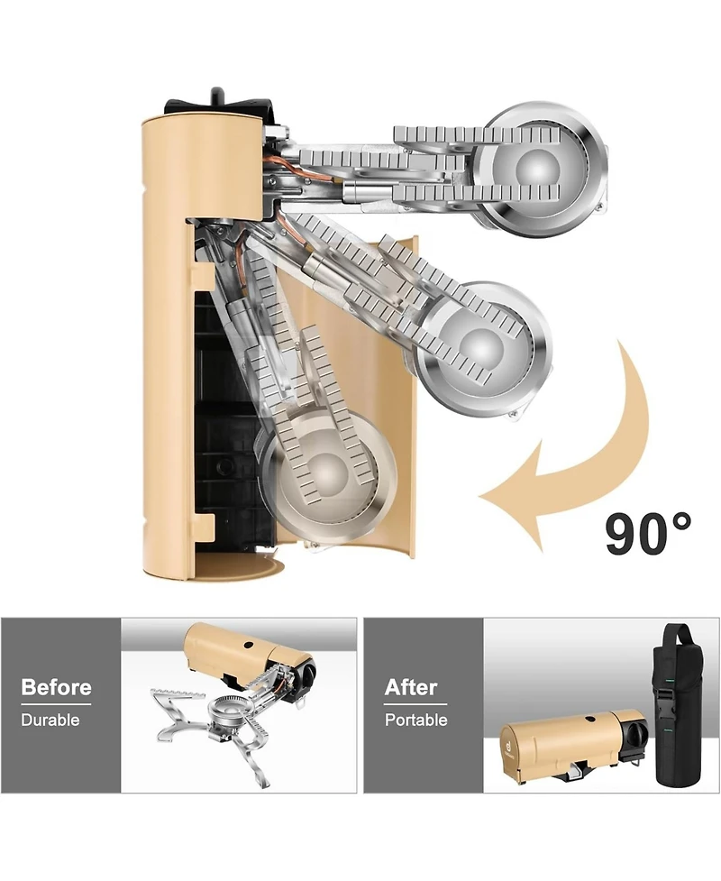 Aofar Portable Camping Stove Butane 1400W Gas Collapsible Backpacking for Indoor Outdoor Cooking Hiking and Picnic