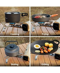 Aofar Portable Camping Stove Butane 1400W Gas Collapsible Backpacking for Indoor Outdoor Cooking Hiking and Picnic