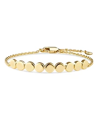 Devata Round Link Chain Bracelet in Gold Plated Sterling Silver, Adj 6.5/7.0/7.5 inch