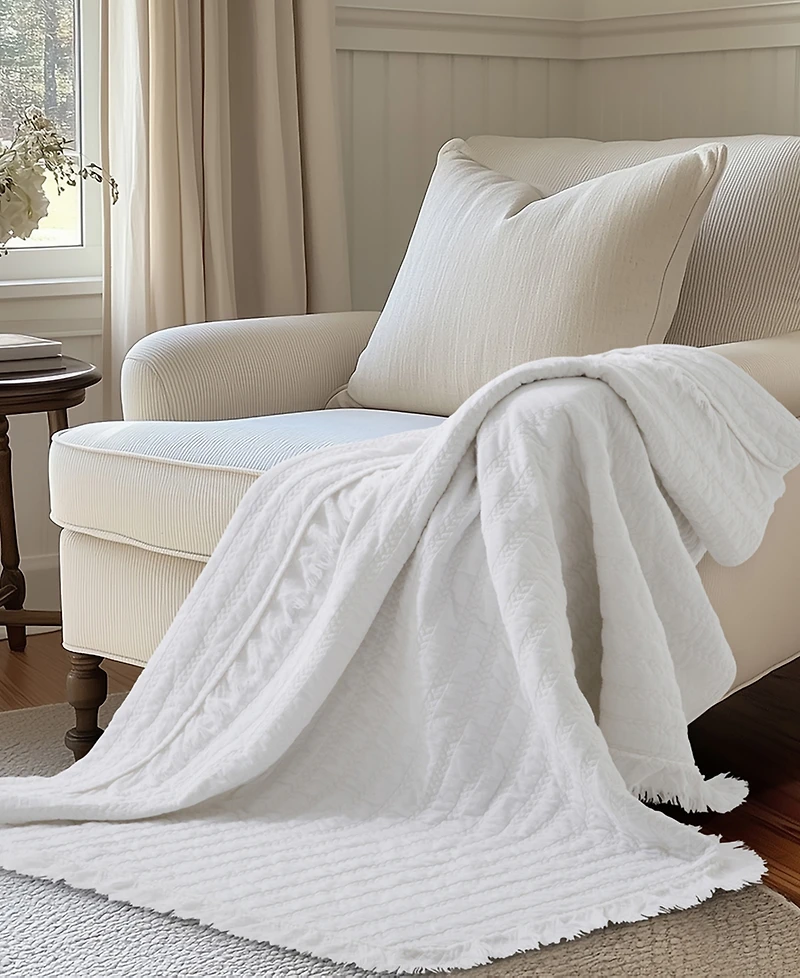 Levtex Wilhemina Stone Washed Quilted Throw, 50" x 60"