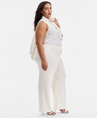 Anne Klein Plus Pull-On Flap-Pocket Pants