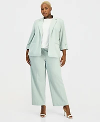 Anne Klein Essentials Plus Size High Rise Pull-On Pants