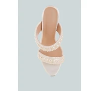 London Rag Womens Ambrin Pearl Embellished Slip On Stiletto Heels