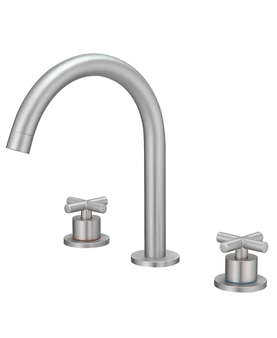 Greenspring 8 in. Widespread Double Handle High Arc Spout Bathroom Faucet in Brushed Nickel