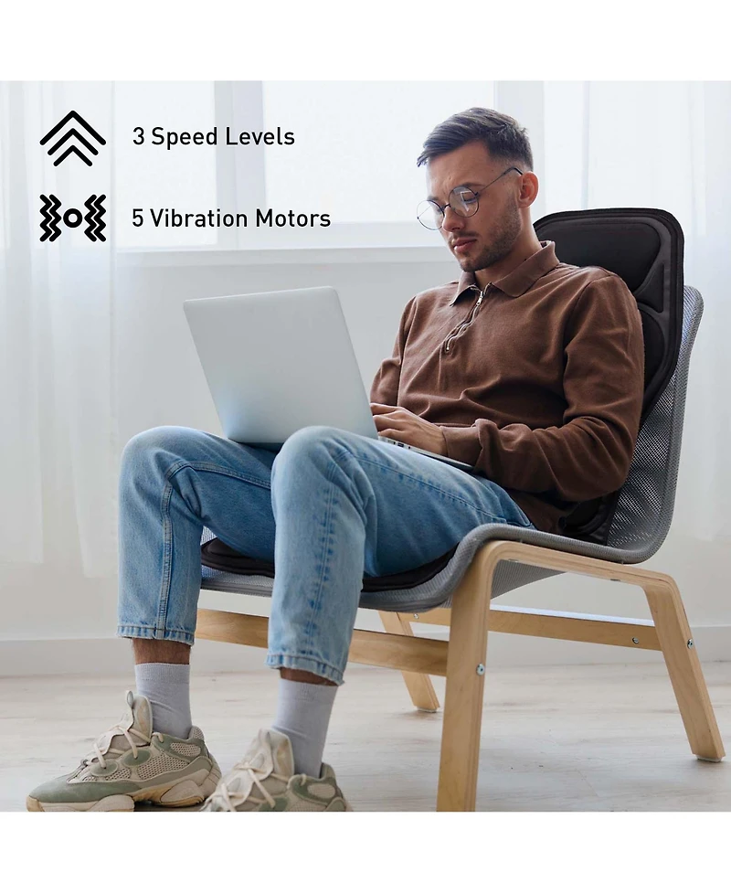 Pursonic Shiatsu Chair Massager with Heat & Vibration + Cushion Mat Bundle