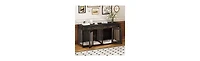 Homsee Furniture Style Dog Crates Large Wooden Pet Kennels with 2 Drawers