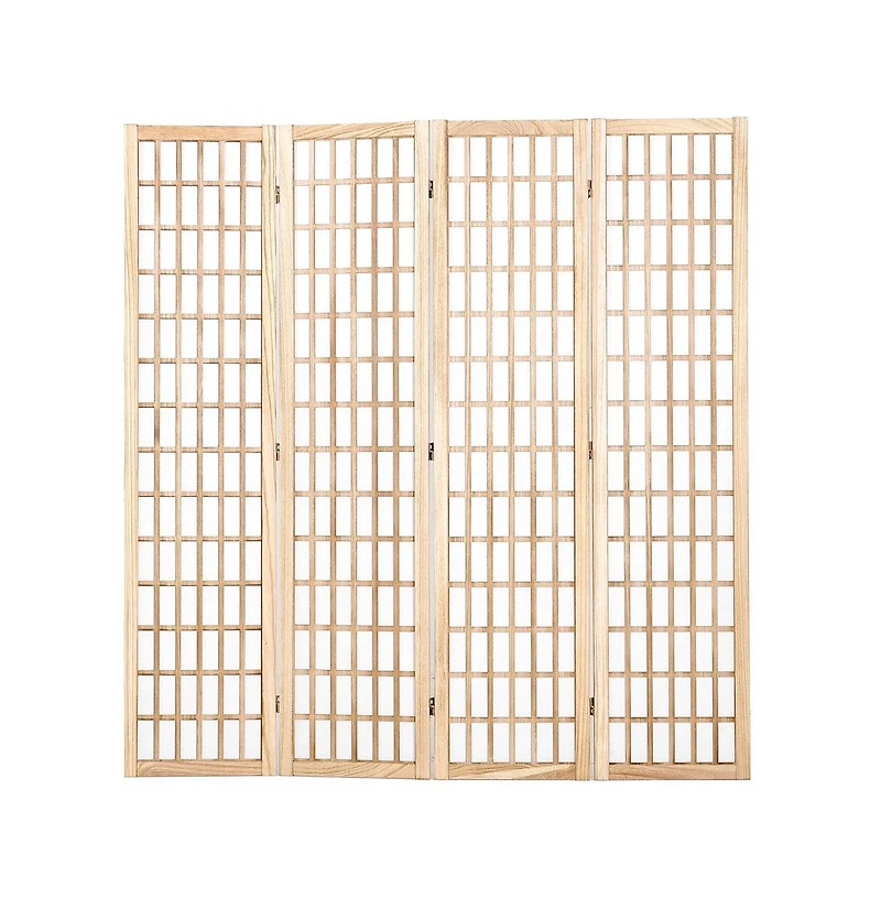 Slickblue 4-Panel Folding Japanese Room Divider for Indoor Privacy