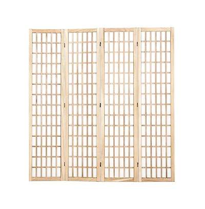 Slickblue 4-Panel Folding Japanese Room Divider for Indoor Privacy