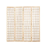 Slickblue 4-Panel Folding Japanese Room Divider for Indoor Privacy