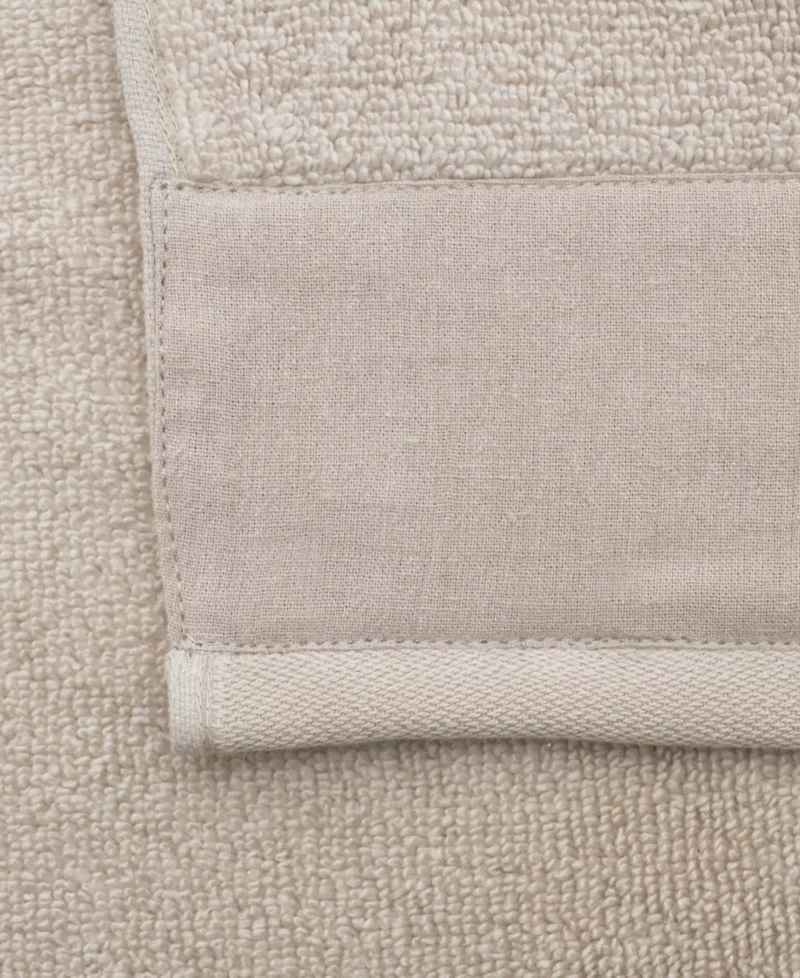 Linery & Co Cotton and Linen-Texture Border 6 Pack Hand Towel Set