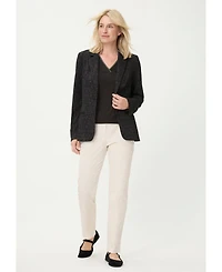 Olsen Women's V-Neck Sparkle-Trim T-Shirt