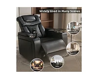 270 Degree Swivel Home Theater Recliner with Tray Table Phone Holder Cup and Usb Port